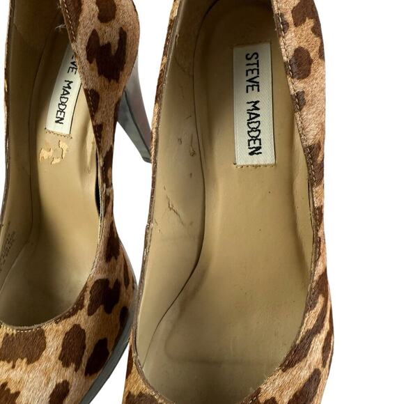 Steve Madden HOGARRT Calf Skin Leather Stiletto Heel Sz 6.5 Leopard Western Club - Picture 13 of 13